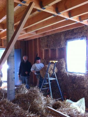 Chantier paille à Lombron 