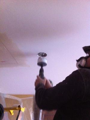 Injection ouate de cellulose en plafond